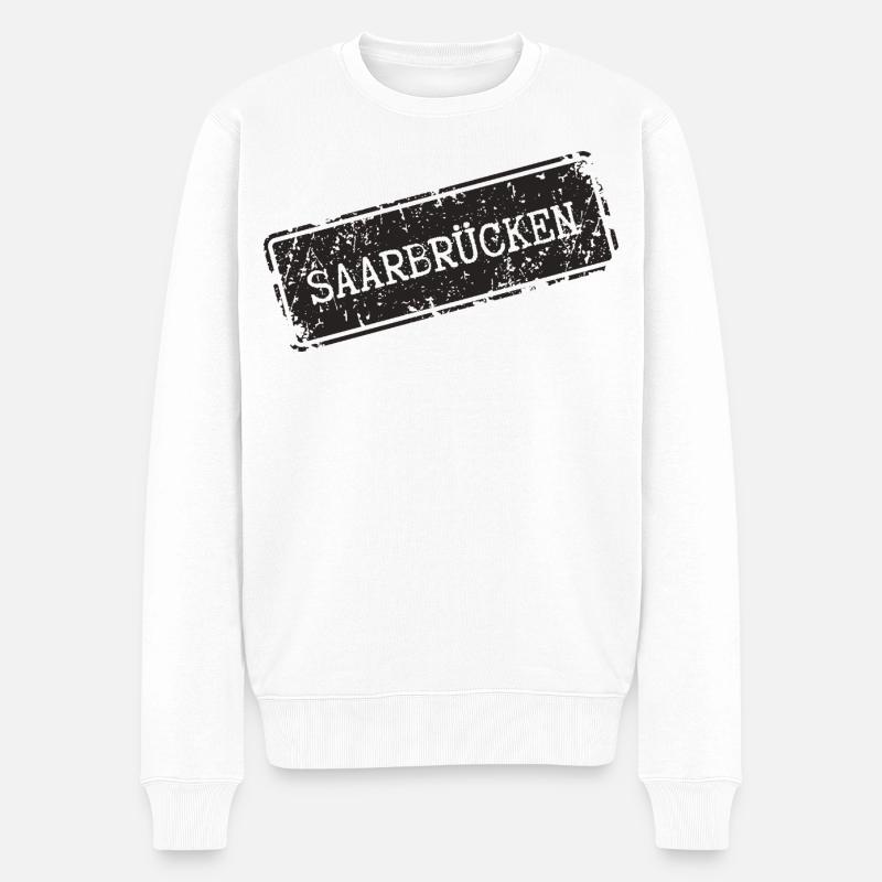 Saarbrücken Design - Pull Premium bio Homme - blanc
