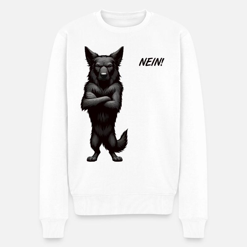 Nein Schwarzer Schäferhund Schäferhundbesitzer - Männer Premium Bio Pullover - Weiß