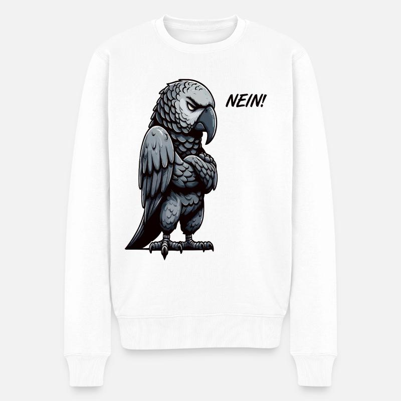 Aucun propriétaire de perroquet gris d'Afrique - Pull Premium bio Homme - blanc