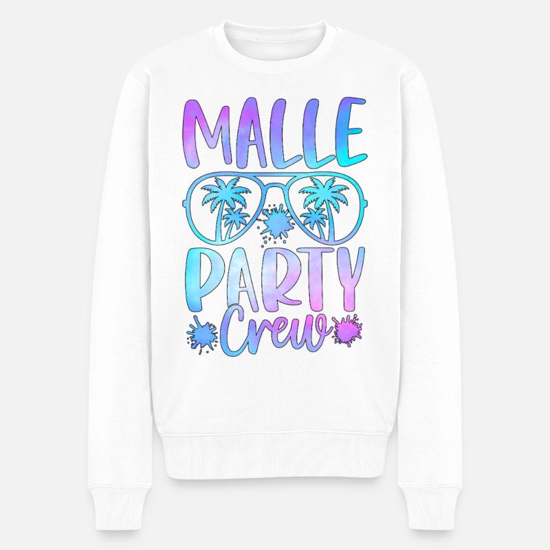 Malle Party Crew - Männer Premium Bio Pullover - Weiß