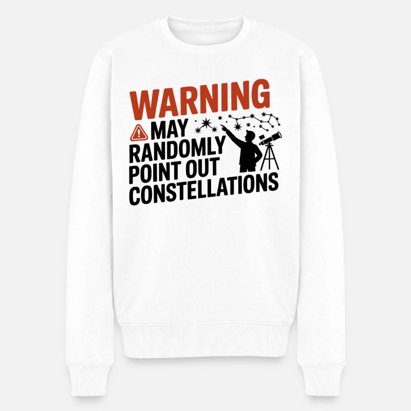 Attention, je peux signaler des constellations - Pull Premium bio Homme - blanc