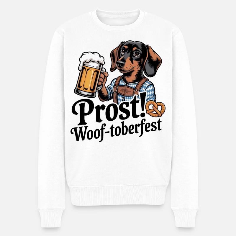 Bayerischer Dackel - Männer Premium Bio Pullover - Weiß