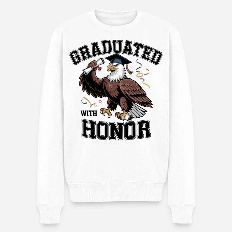 Abschluss-Adler - Männer Premium Bio Pullover - Weiß