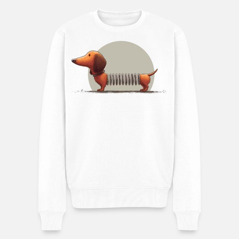 Slinkydackel - Männer Premium Bio Pullover - Weiß