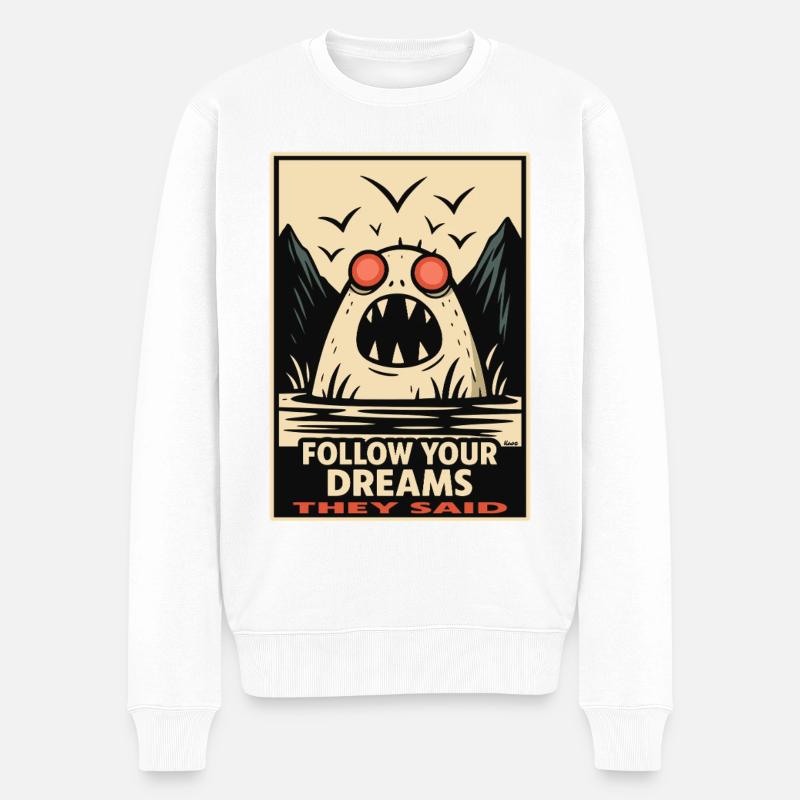 Traummonster Motivation - Männer Premium Bio Pullover - Weiß