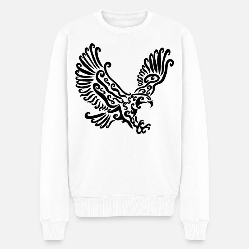 Schwarzer Adler - Männer Premium Bio Pullover - Weiß