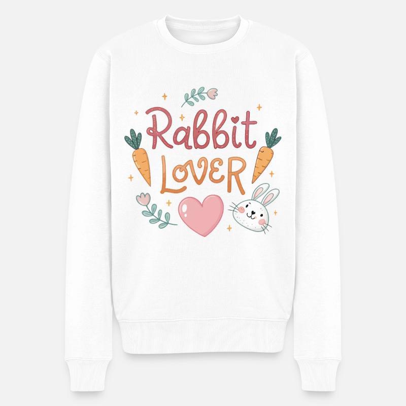 Kaninchen verliebt in Karotten - Männer Premium Bio Pullover - Weiß