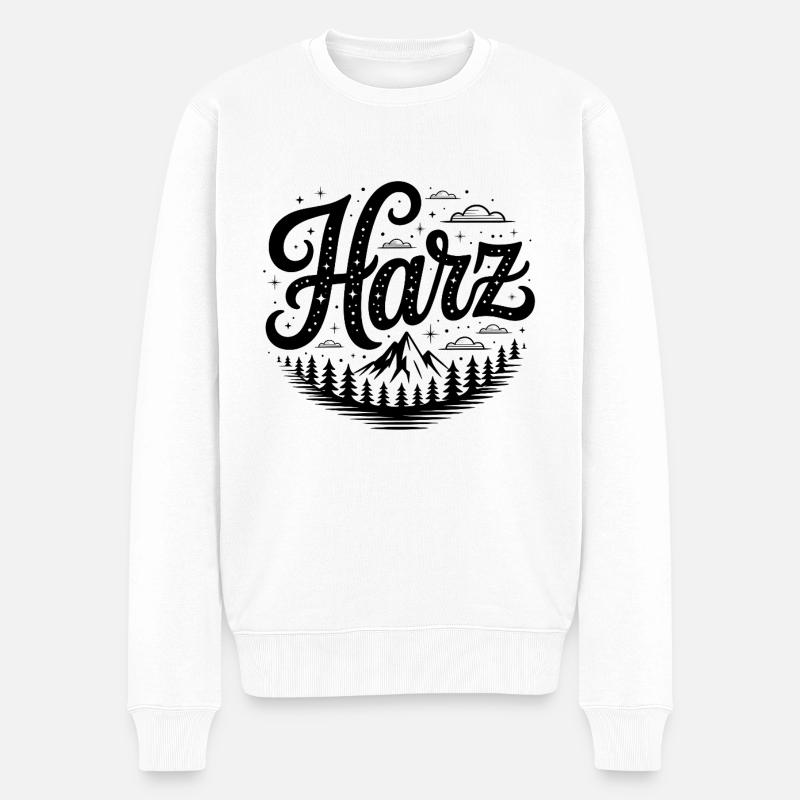 Harz - Conception de randonnées - Pull Premium bio Homme - blanc