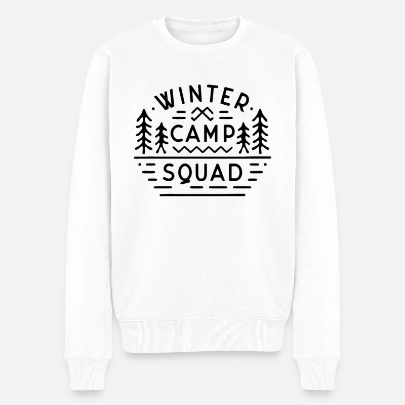 Wintercamp-Kader, Schulferien, Campingausflugspersonal - Männer Premium Bio Pullover - Weiß