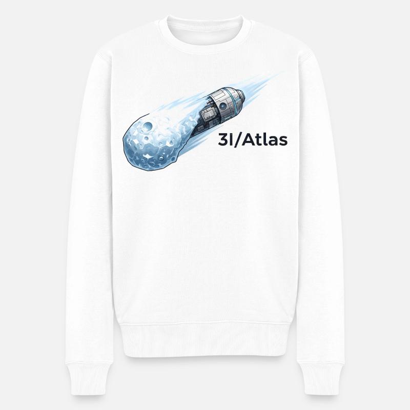 Kometenflug durch den Weltraum - Männer Premium Bio Pullover - Weiß