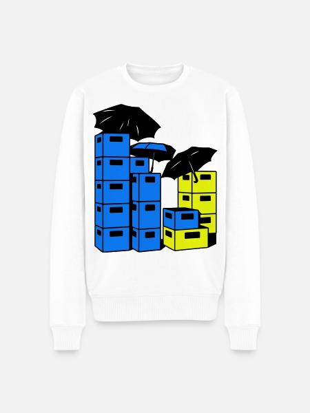 Bierkasten Kunst - Männer Premium Bio Pullover - Weiß
