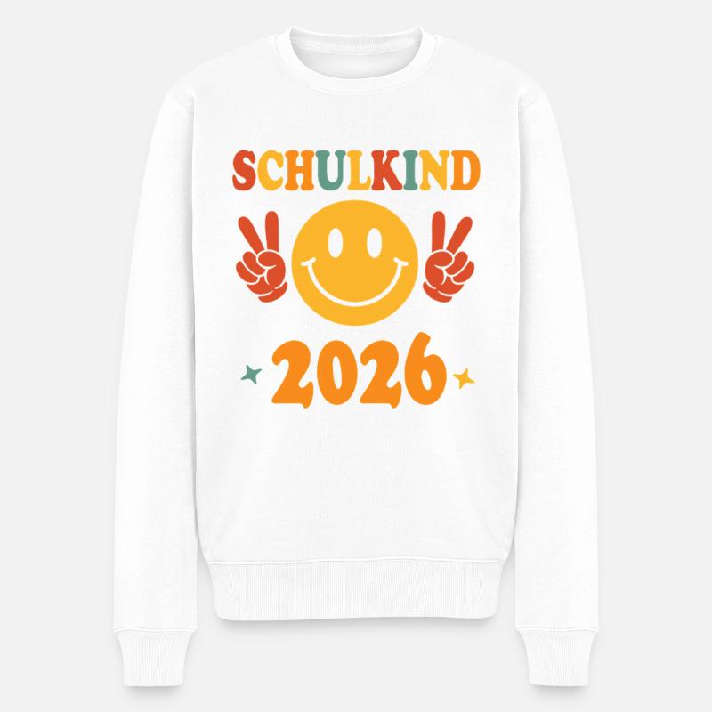 Écolier 2026 Happy Design - Pull Premium bio Homme - blanc