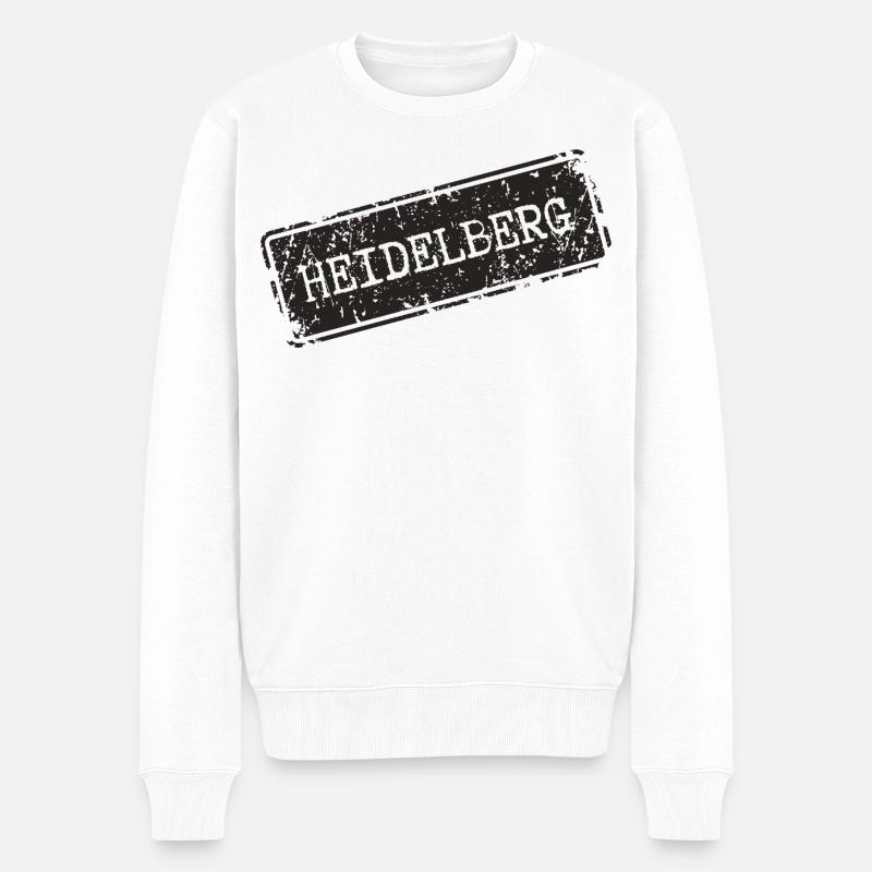 Heidelberg Stadtlogo Design - Männer Premium Bio Pullover - Weiß