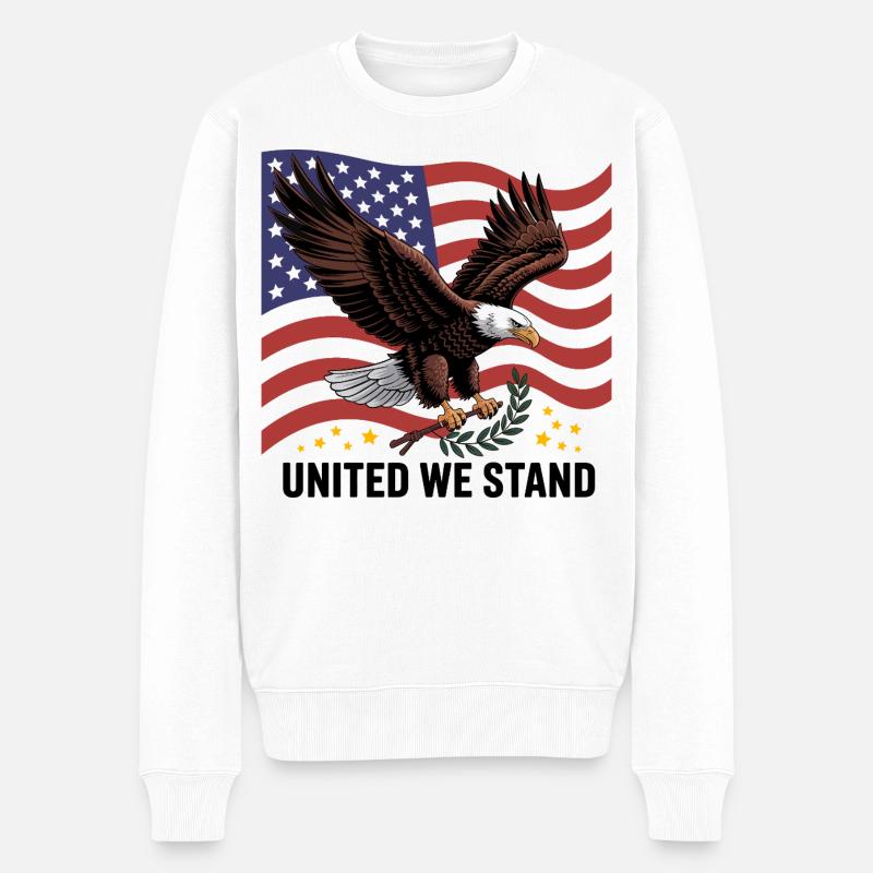 Aigle et drapeau - Pull Premium bio Homme - blanc