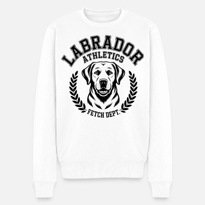 Labrador Leichtathletik - Männer Premium Bio Pullover - Weiß