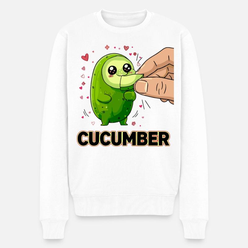 Concombre Amour Kawaii Manga Concombre - Pull Premium bio Homme - blanc