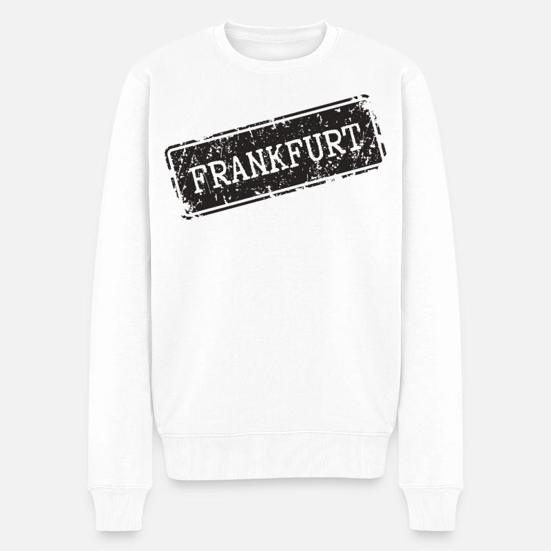  Frankfurt - Männer Premium Bio Pullover - Weiß