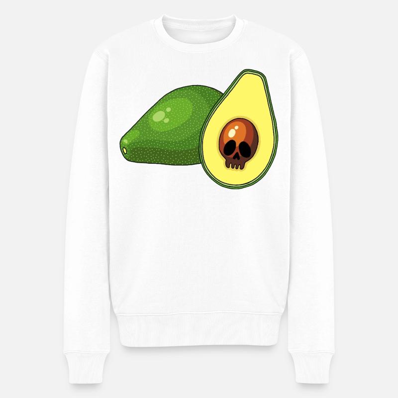 Avocado-Schädel - Männer Premium Bio Pullover - Weiß