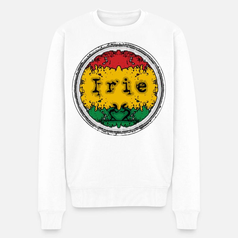Reggae Irie - Männer Premium Bio Pullover - Weiß
