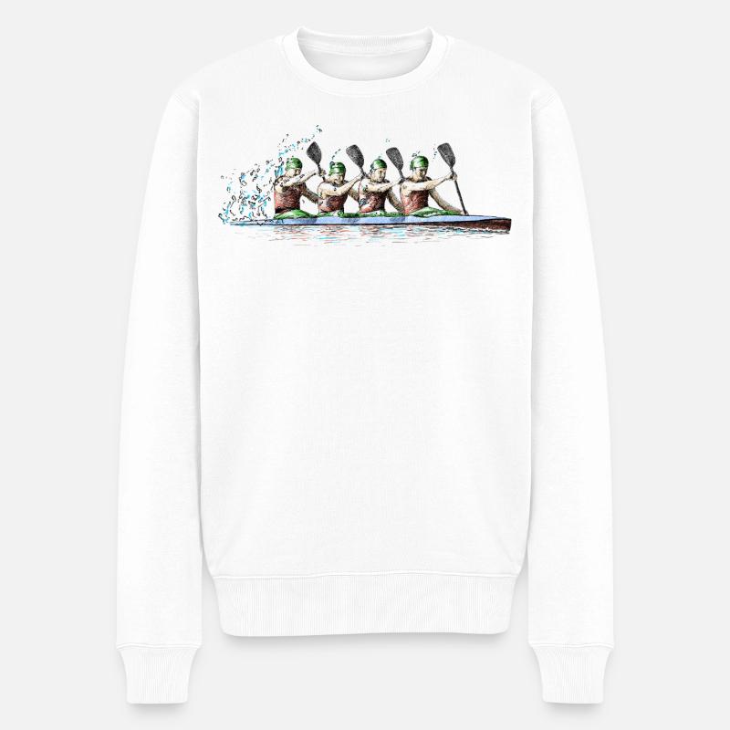 Course de canoë - Pull Premium bio Homme - blanc