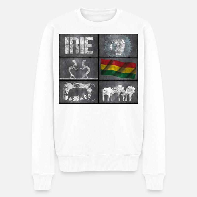 Reggae Kulturmix - Männer Premium Bio Pullover - Weiß