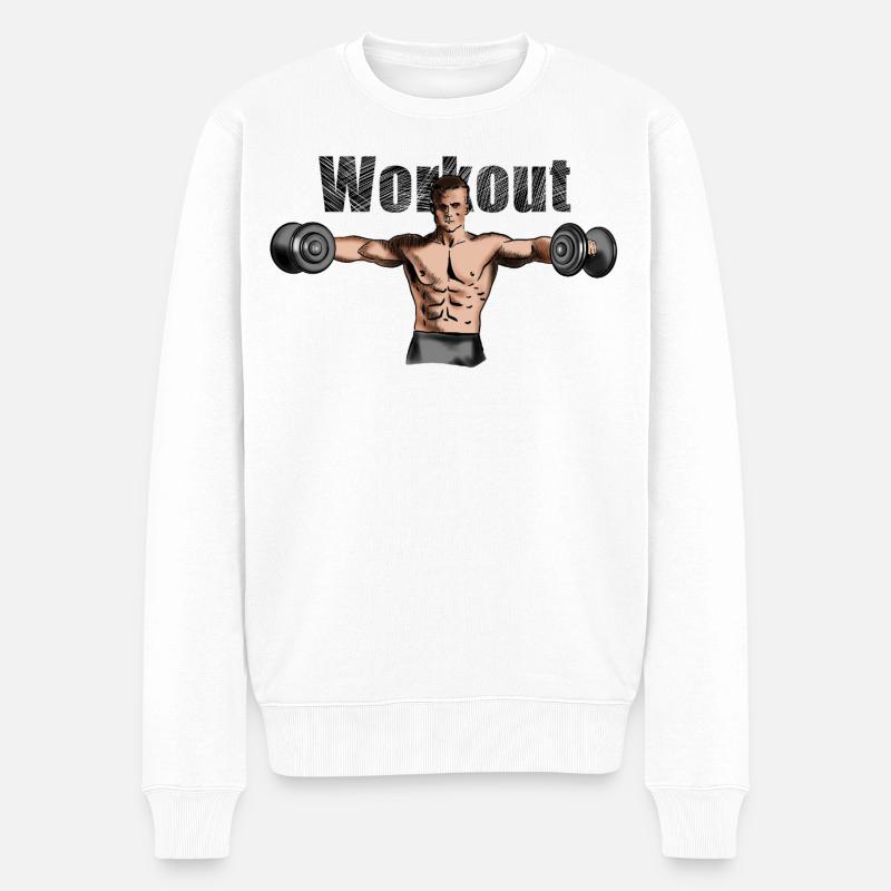 Workout - Männer Premium Bio Pullover - Weiß