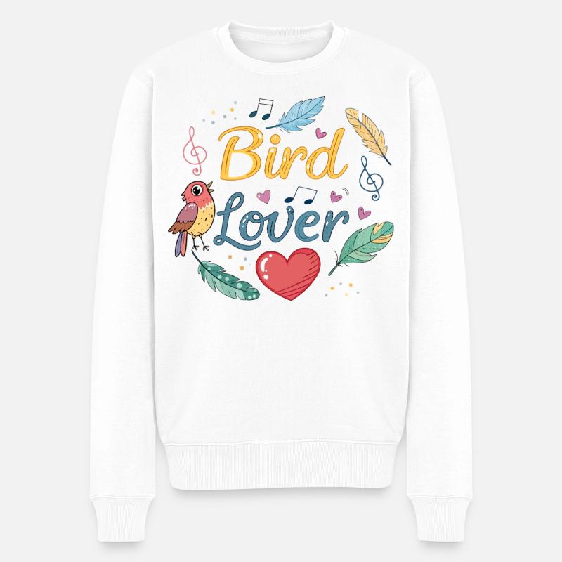 Umweltfreundliches Design Love Bird - Männer Premium Bio Pullover - Weiß