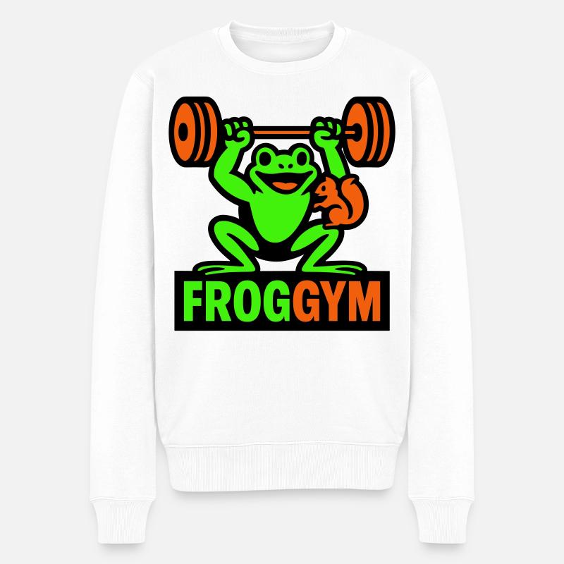 Frog Gym  - Männer Premium Bio Pullover - Weiß