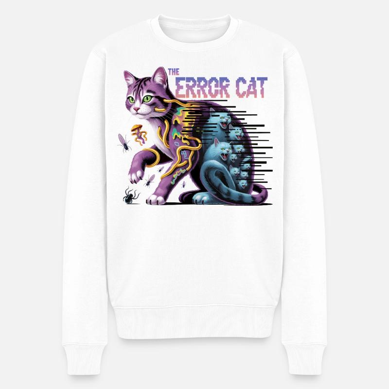 L’art numérique du chat errant - Pull Premium bio Homme - blanc