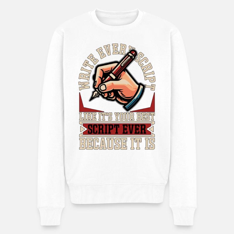 Screenwriter Write Every Script Like Scripwriting - Men's Premium Organic Jumper - white
