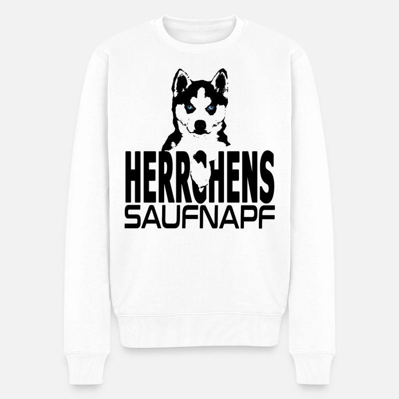 Husky Illusion - Abreuvoir du maître - Pull Premium bio Homme - blanc