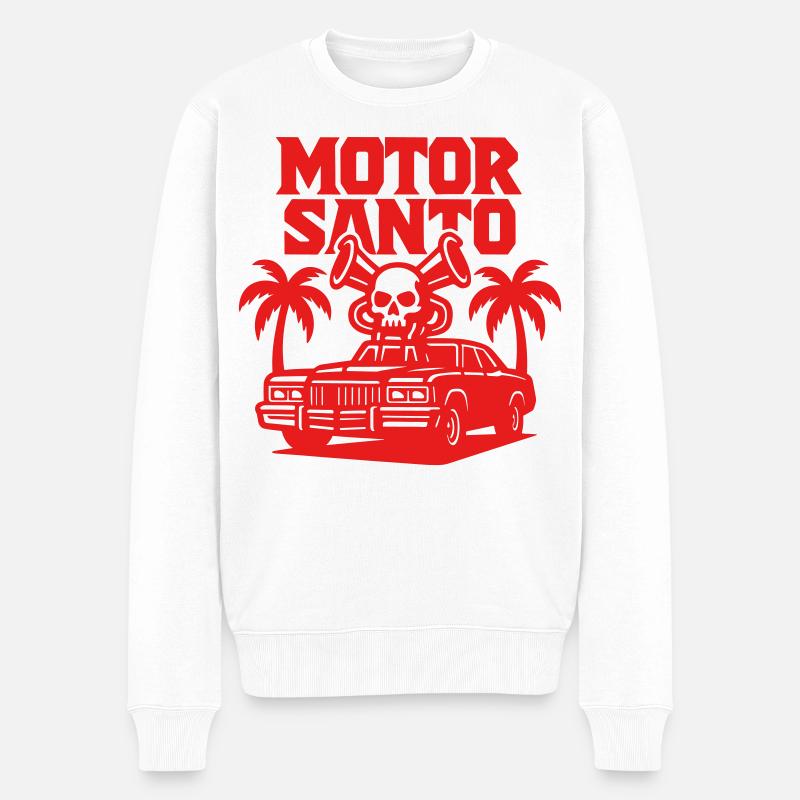 Conception du crâne de Motorsanto - Pull Premium bio Homme - blanc