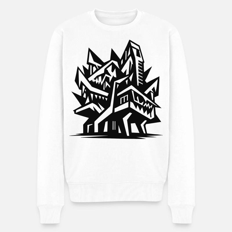 Futuristische Architektur - Männer Premium Bio Pullover - Weiß