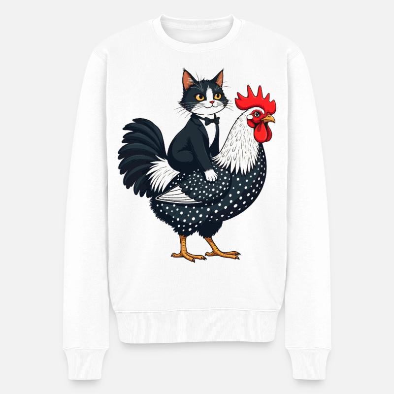 Chien Noir et Coq Éclectique - Pull Premium bio Homme - blanc