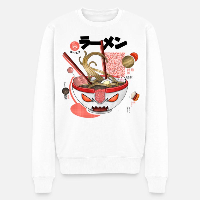 Halloween Spooky Ramen Bowl Design - Pull Premium bio Homme - blanc