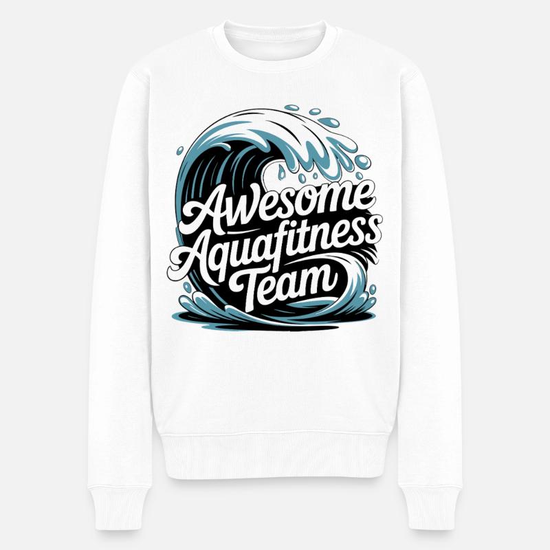 Conception d'équipe d'aquafitness - Pull Premium bio Homme - blanc