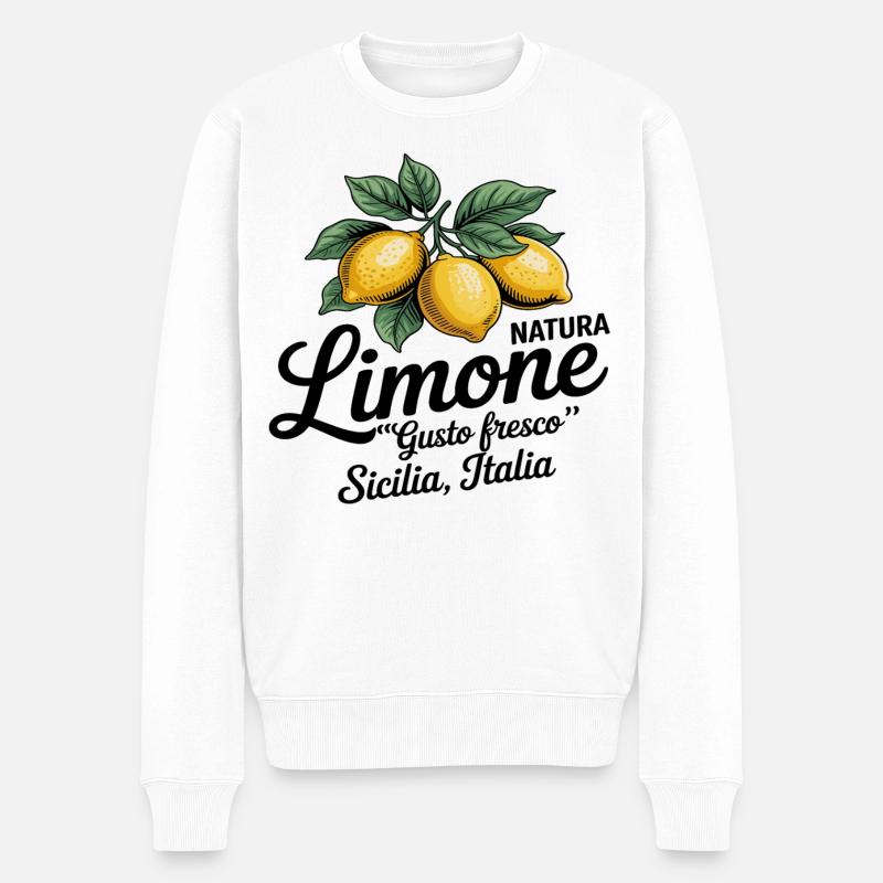 Zitrone - Limone sicilia italia - Männer Premium Bio Pullover - Weiß