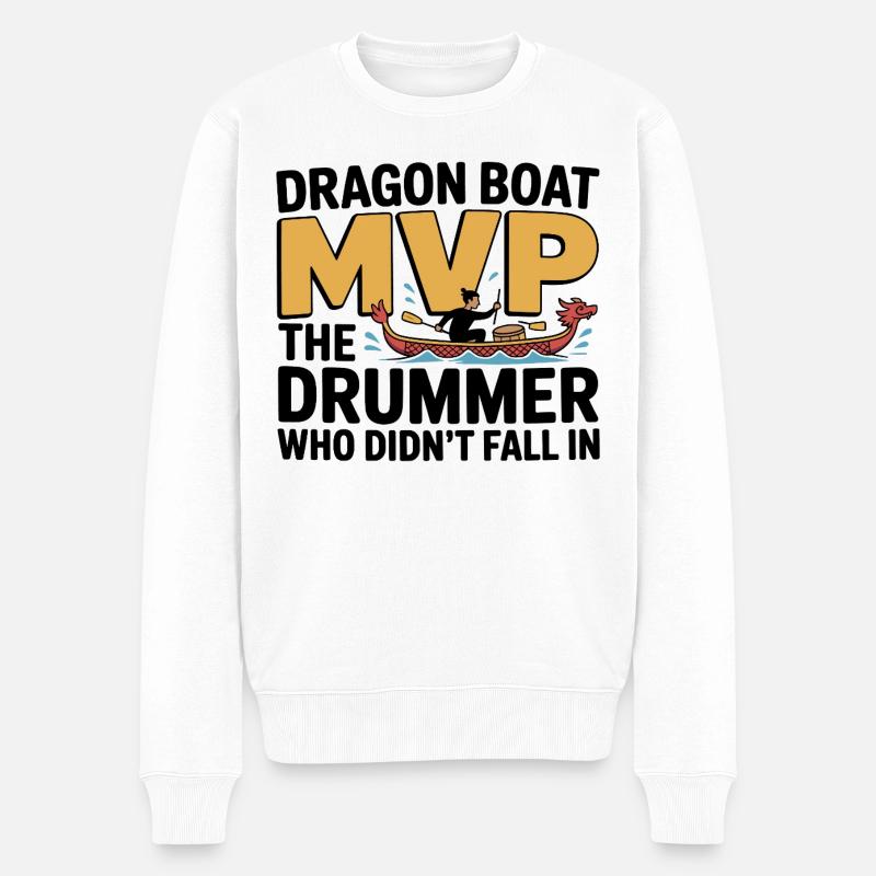 Drachenboot - Männer Premium Bio Pullover - Weiß