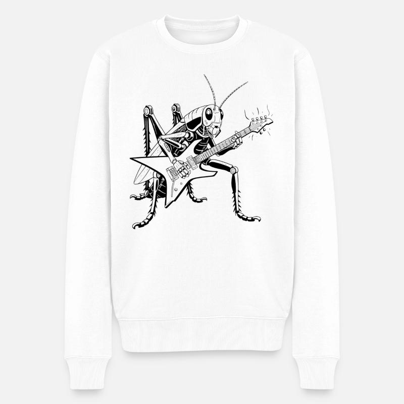 Grasshopper guitariste - Pull Premium bio Homme - blanc