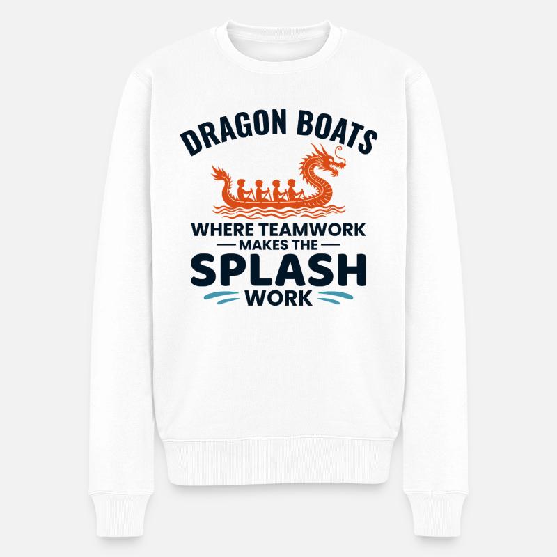 Équipage de course de bateaux-dragons - Pull Premium bio Homme - blanc