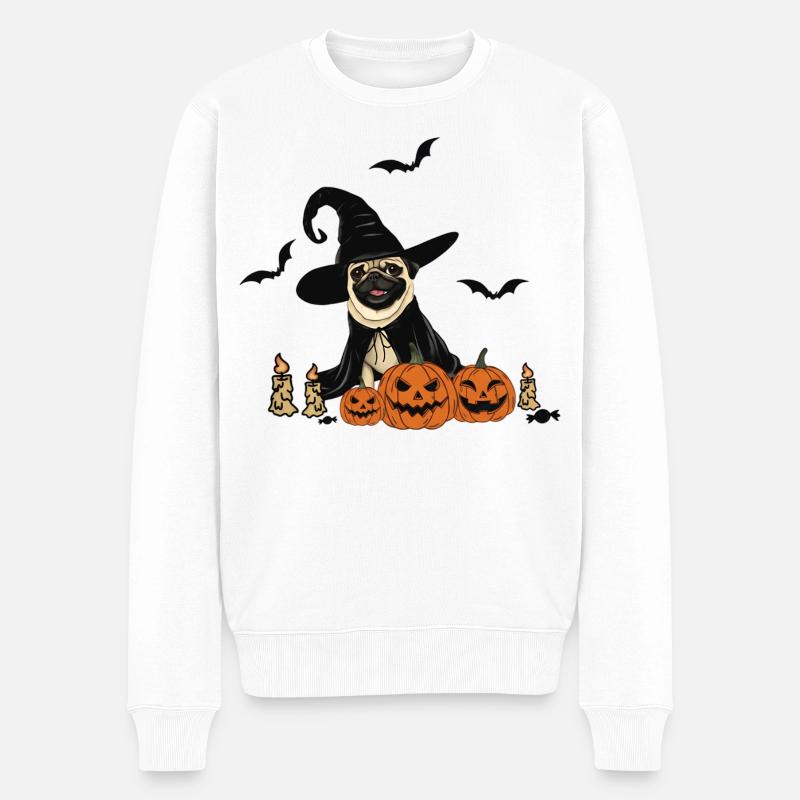 Hunde-Halloween - Männer Premium Bio Pullover - Weiß