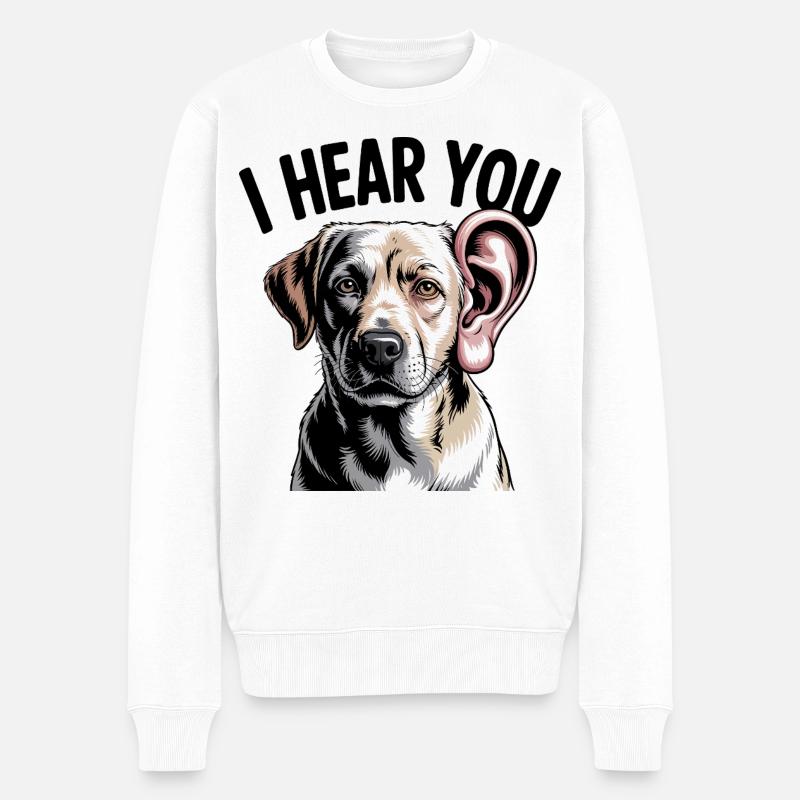 Je t’entends chien - Pull Premium bio Homme - blanc