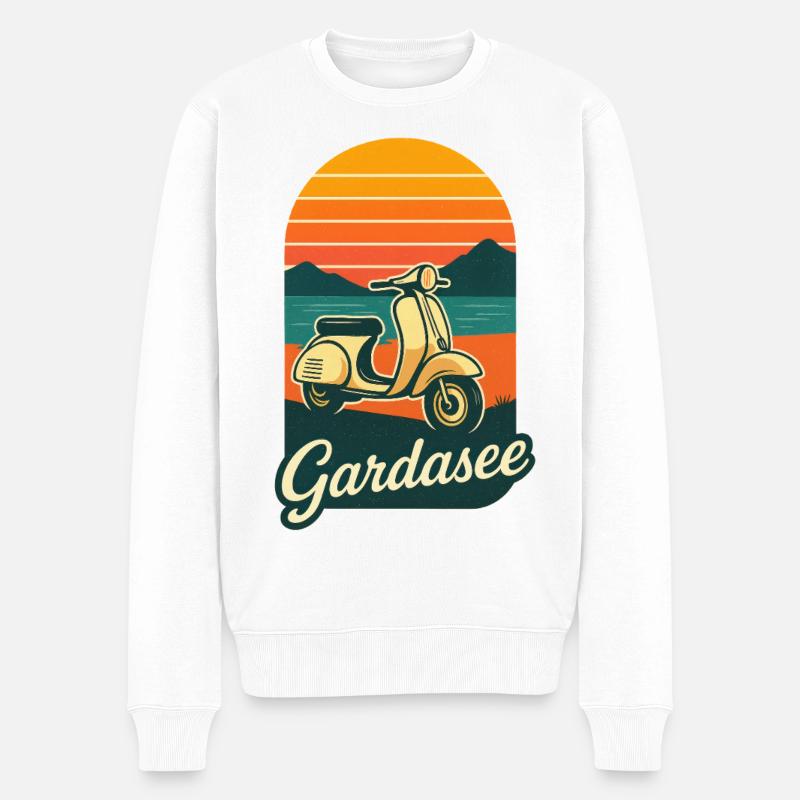 Gardasee - Männer Premium Bio Pullover - Weiß