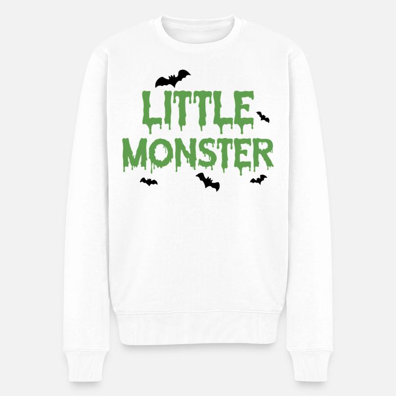 Kleines Monster - Männer Premium Bio Pullover - Weiß