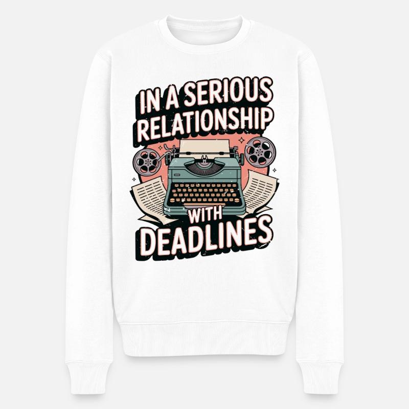 Scénariste en relation sérieuse Romancier - Pull Premium bio Homme - blanc