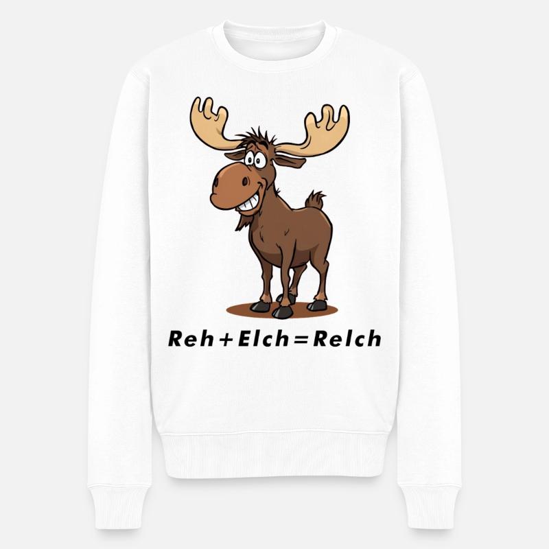 Chevreuil + élan = Relch - Pull Premium bio Homme - blanc