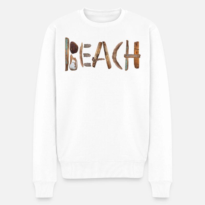 Conception de lettres flottantes naturelles - Pull Premium bio Homme - blanc