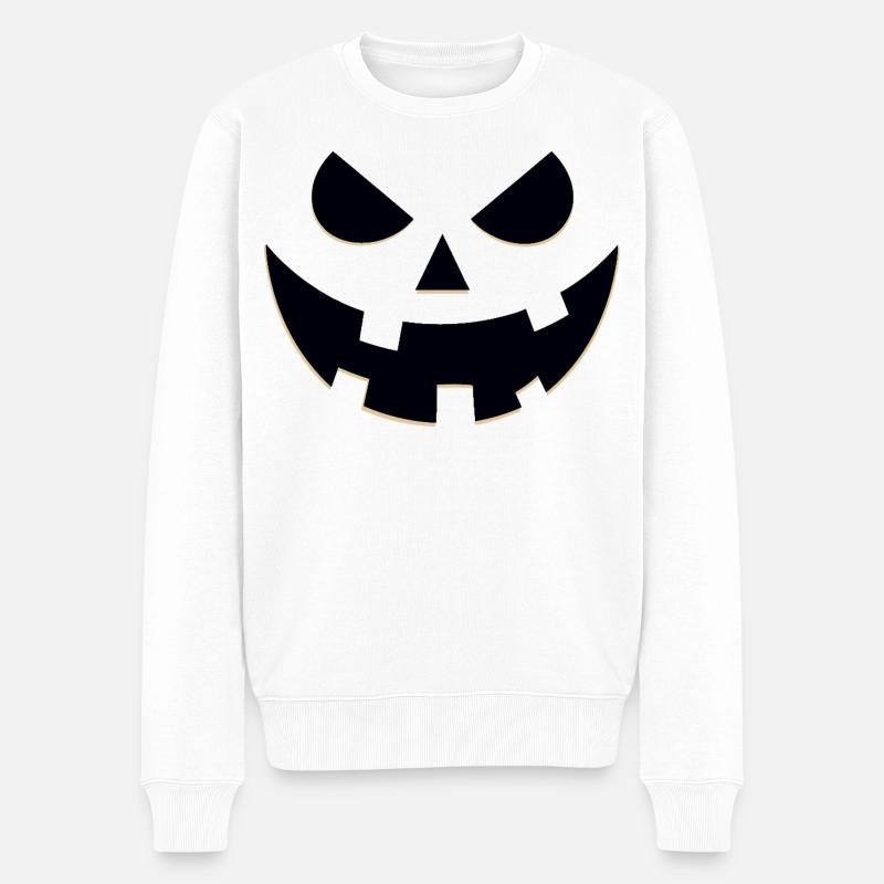Portrait étrange de Jack-O'-Lantern - Pull Premium bio Homme - blanc