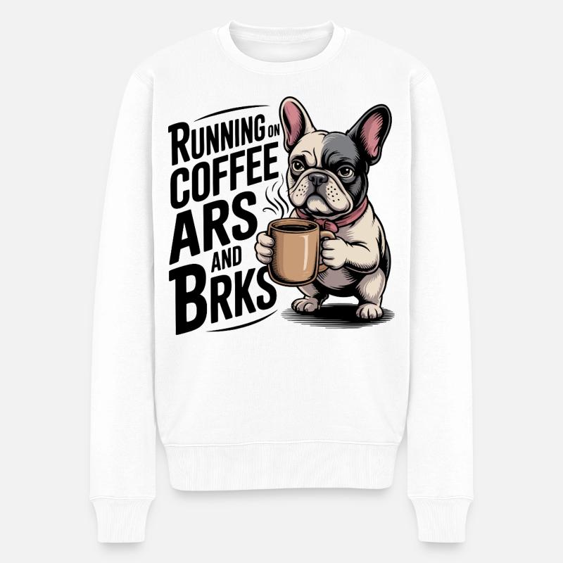 Laufen auf Kaffee und Rinde - Männer Premium Bio Pullover - Weiß