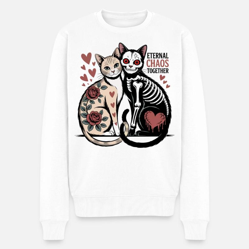Chats du Chaos éternel - Pull Premium bio Homme - blanc